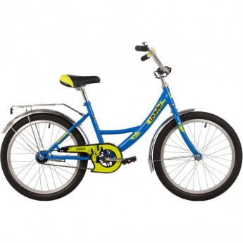 Детский велосипед NOVATRACK URBAN 20" синий, крылья и багажник хром.