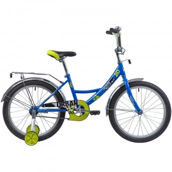 Детский велосипед NOVATRACK URBAN 20" синий с доп. колесами