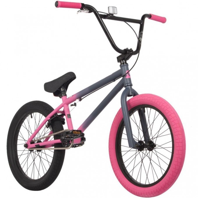 Велосипед NOVATRACK 20" BMX JUPITER тёмно серо-розовый, сталь, рама 20", U-BRAKE 20BMX.JUPITER.PNG4