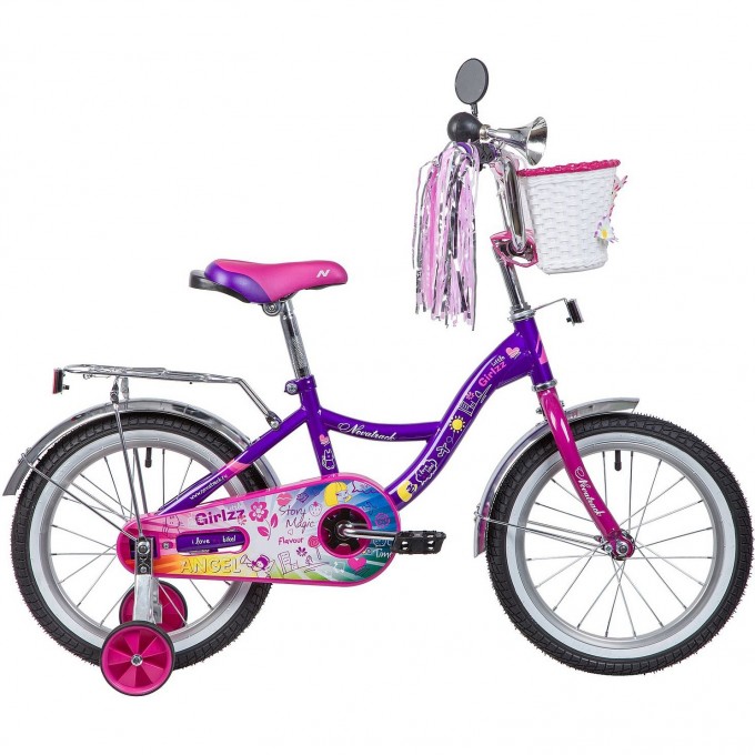 Велосипед NOVATRACK LITTLE GIRLZZ 16", фиолетовый 167GIRLZZ.VL23